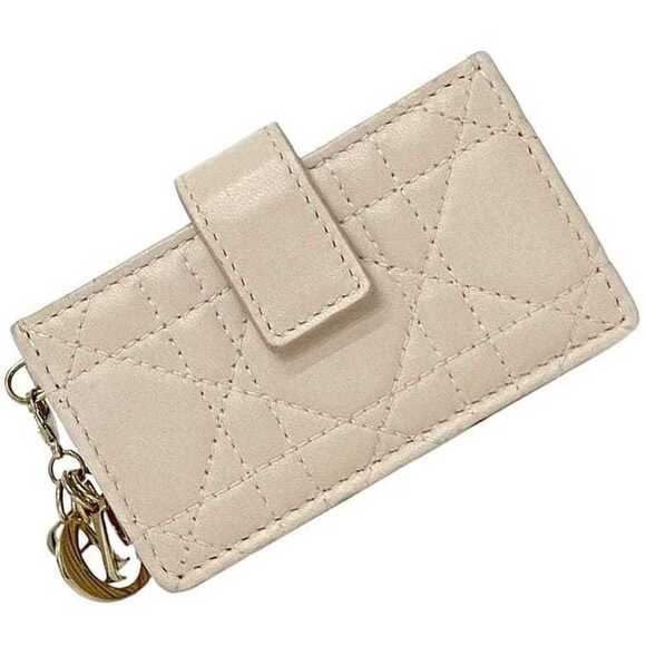 DIOR Beige Leather Card Holder - Picture 1 of 11